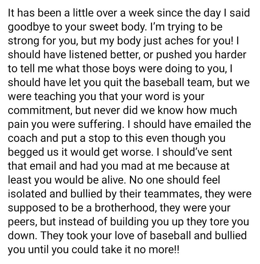 clahiff1106's tweet photo. Stuff like this shouldn't happen. This is awful. I witnessed this earlier in the 2022 season, my son came to me about the bullying happening on his team and unfortunately the coaches brushed it off and continued to allow it. The only thing they cared about was $$$$. https://t.co/C0bDnAV3c9