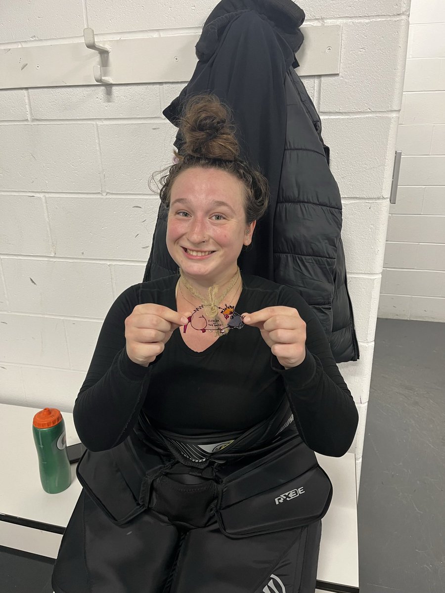 rizzrats's tweet photo. Not only are goalies your best skater… they also have the most Rizz.. let’s here it for Michelle with the BTB rizzler of the game #BTB #ROG https://t.co/6pfDWrDord