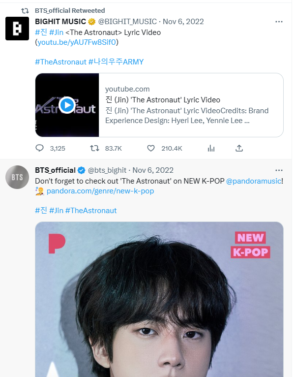 Cassakane1's tweet photo. If you're involved in the "Hybe be f@ir to J!n" hashtag, please read this:

1. @HYBEOFFICIALtwt doesn't actually post much about BTS in general. They leave that to the official Big Hit accounts - @bts_bighit, @BIGHIT_MUSIC and @BTS_twt. + https://t.co/bcgL3nR7aa