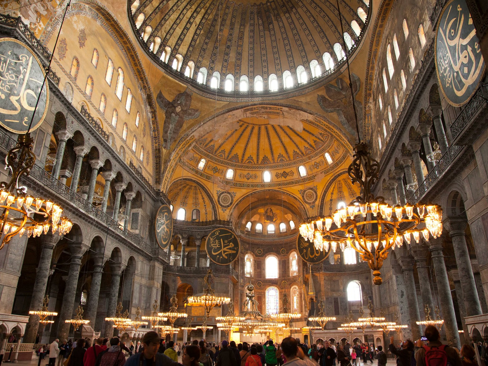 Remarkable about the Hagia Sophia, which was converted into a mosque after the Ottoman conquest of C