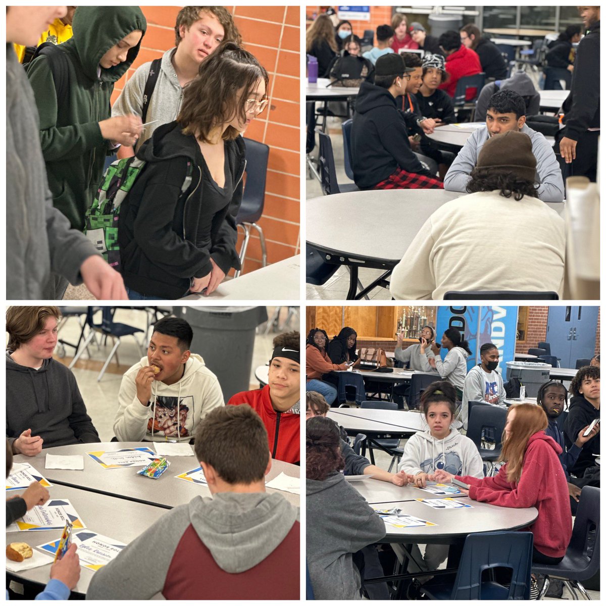 GHS_GrandviewC4's tweet image. Nothing shows appreciation for our Honor Roll students more than morning sugar! Donuts and juice for the win…and being able to relax for a bit with peers. Thanks for working hard Bulldogs! We see you! #futurestrong