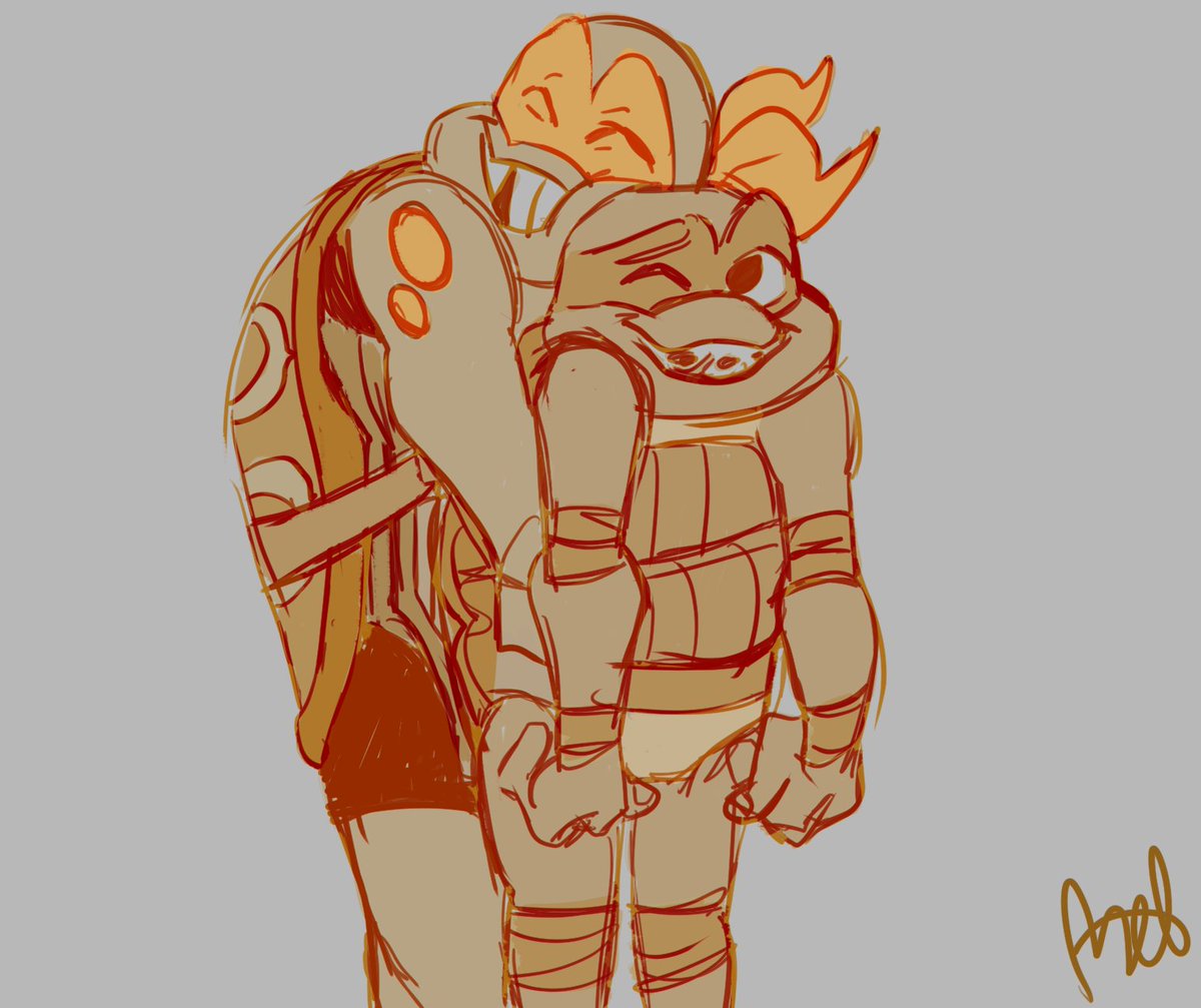 stickynotebecca's tweet photo. All the hugs for the Mikeys! We still don't know much about MM Mikey, but Rise Mikey would have art sessions with him! #rottmnt #rottmntfanart #MutantMayhem #MutantMayhemfanart #rottmntmikey #mutantmayhemmikey https://t.co/2pJu5IZk1Y