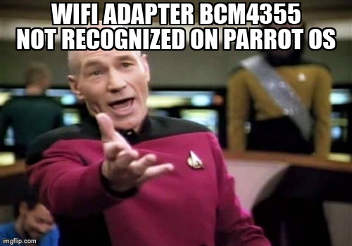 askubuntumemes's tweet image. Wifi adapter BCM4355 not recognized on Parrot OS askubuntu.com/questions/1457… #macbookair #macosx #drivers #networking