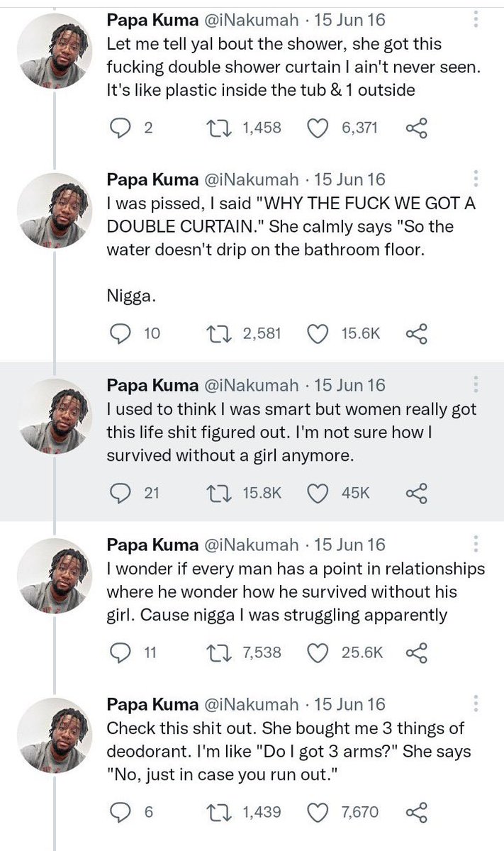 Forever the greatest thread on Twitter Lmao