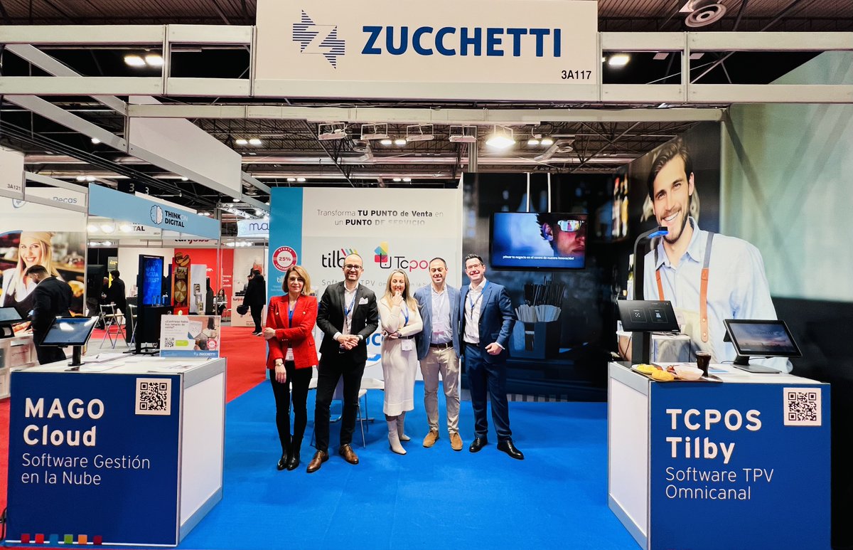 ClusterGaia's tweet photo. .@ZucchettiSpain ha presentado en IFEMA sus soluciones para la digitalización de la hostelería y restauración: TCPOS, el software TPV para la gestión de las ventas omnicanal en los restaurantes; Tilby, el software TPV para los pequeños negocios de hostelería; y MagoCloud. https://t.co/UPfYd7dUvK