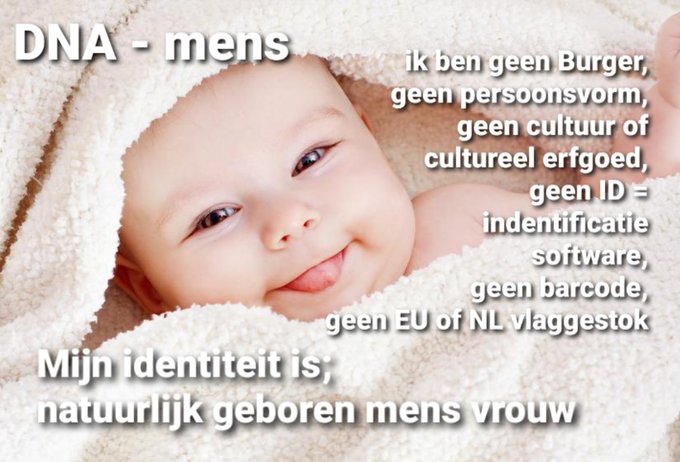 Djindji4's tweet image. - Mens!

Ik ben geen Burger, geen persoonsvorm, geen cultuur of cultureel erfgoed, geen ID = identificatie software, geen barcode, geen EU of NL vlaggestokt

Mijn identiteit is: Natuurlijk geboren MENS VROUW
Weg met jullie push om mijn identiteit te verneuken 🤬