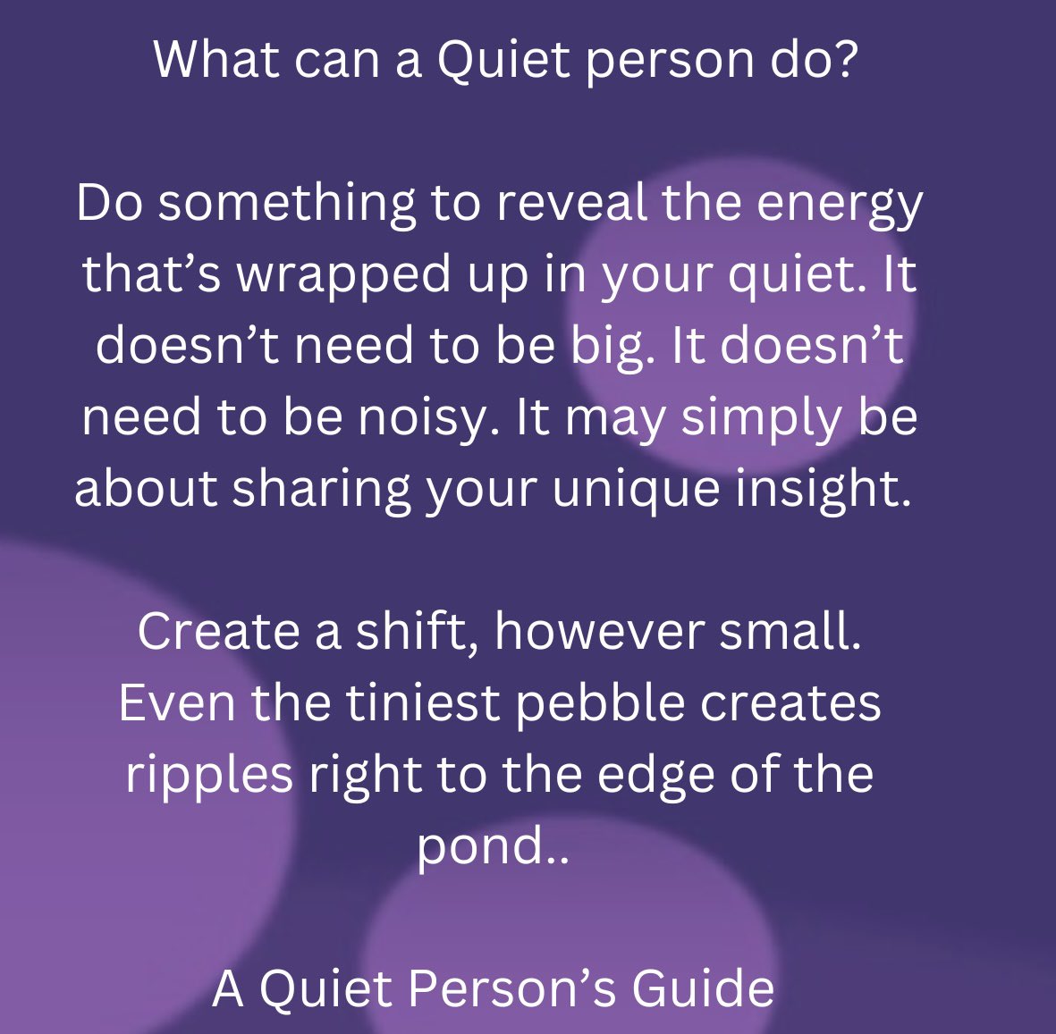 petemosley's tweet image. What can a quiet person do to try to change things for the better – for themselves and for others? It’s about shining light into dark corners, I think. Many small acts of positivity are just as effective as great big ones.

#incrementalgains #tinysteps #osmosis #quietinfluence…