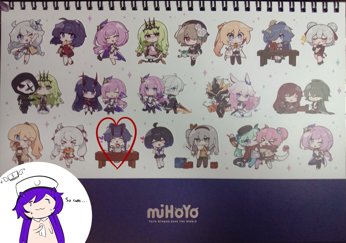 _flos2603's tweet photo. Honkai 2023 calendar comes with a very cute sticker sheet + some iconic scenes!! 
Truly worth the money and waiting time~ https://t.co/nBMsEk2Gvs