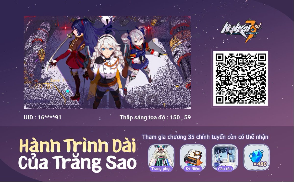 Honkai Impact 3 [Hành Trình Dài Của Trăng Sao] thắp sáng tọa độ của bạn, để lại hồi ức chung.