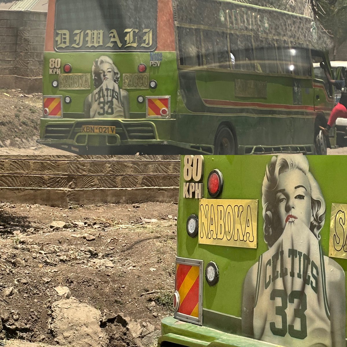 Oh nothing, except for Marilyn Monroe wearing a Larry Bird jersey on the back of a Celtics-themed bus in Nairobi, Kenya.
