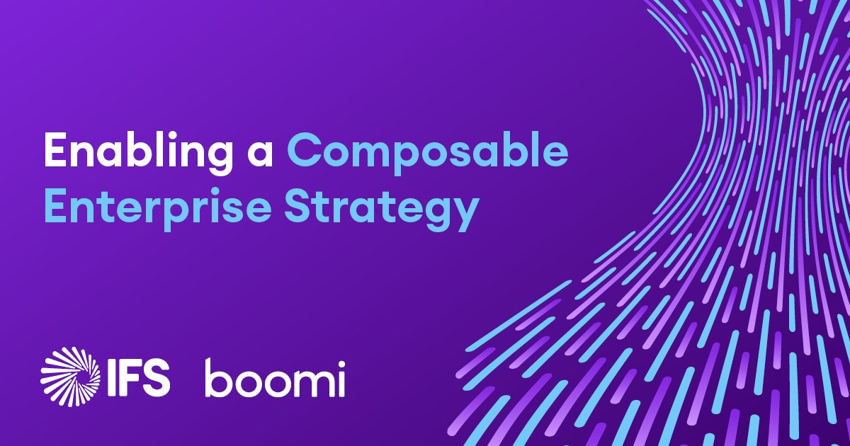 rutterkey's tweet photo. Discover how to enable a composable enterprise strategy with @ifs and @Boomi on Tuesday, March 14th. The first webinar in a three part series taking place next week. Take the first step towards #digitaltransformation by registering now: https://t.co/rpXDZqj0uQ https://t.co/V4eAhn6pTf