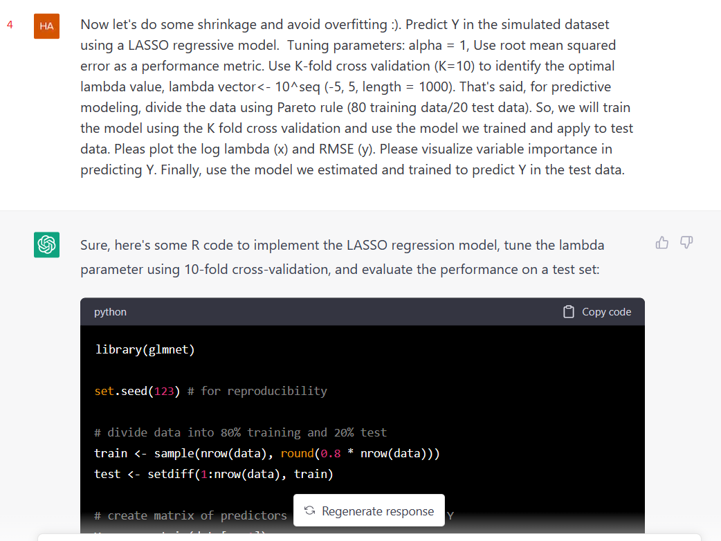 halmekdash's tweet photo. 4. Here is the code written!
Note: Code needs more specification and customization, but it's a good place to start and save time. 
#ChatGPT https://t.co/mSwBJqKWCZ