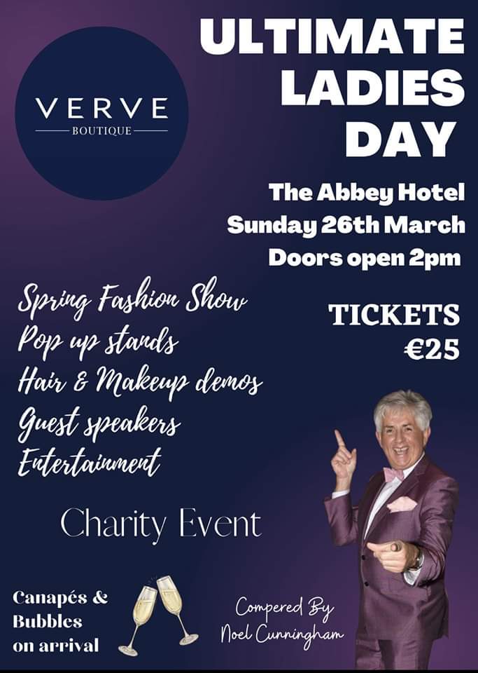 SAVE THE DATE
<a href="/DonegalNoel/">Noel Cunningham</a> &amp; <a href="/AbbeyDonegal/">Abbey Hotel Donegal</a>
Click here for tickets
eventbrite.ie/e/verve-spring…