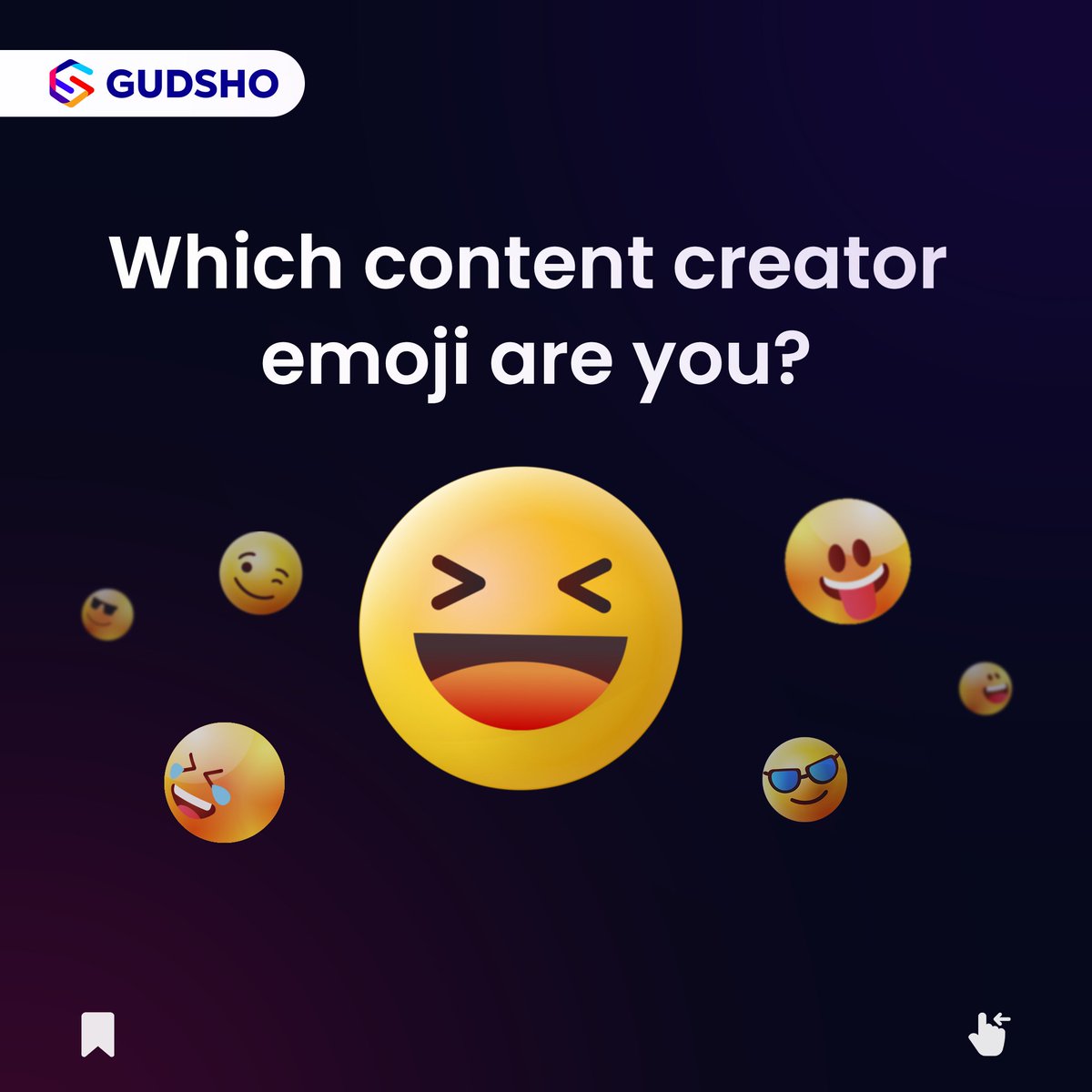 GudShoVideo's tweet image. Emojis and expression go hand in hand, but what about expansion? Decide which emoji you want to be.

#GUDSHO #videomonetization #videocreator #creator #contentcreator #platformforcreators #creatorscommunity #gudshoforcreators #revenue #monetization #youtube #emoji
