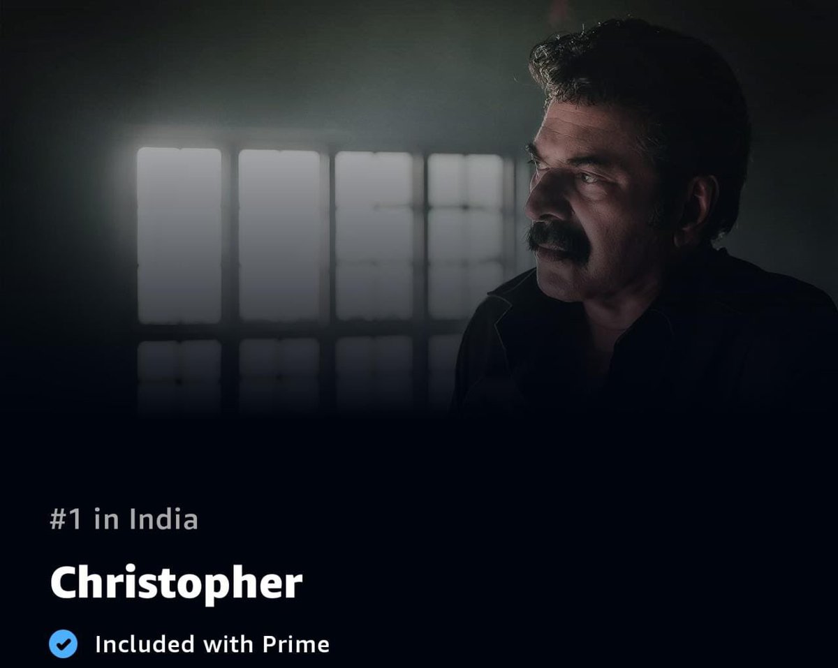 #Christopher Trending number #1 on Amazon Prime (India)🔥

@mammukka #Mammootty
#MegastarMammootty @unnikrishnanb @IlluminationsRd #AmazonPrime