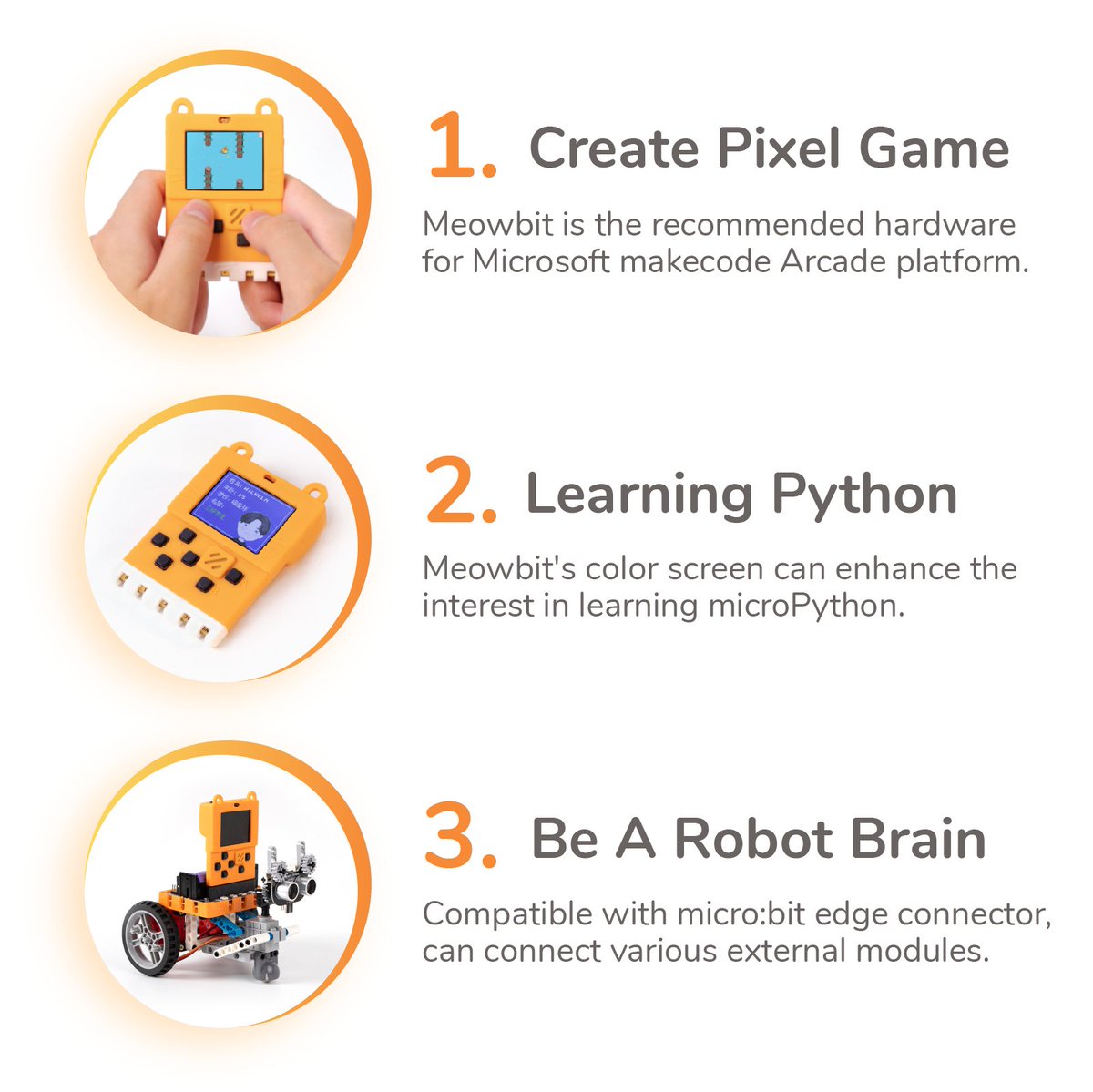 KittenBot1's tweet photo. #Meowbit allows children to learn coding, through building and playing improving.
Will you try?😜😜
Make your own game!🤖

Hit the link to go straight there: https://t.co/bpH86IStar
#STEMeducation #programming #coding @MSMakeCode @MicrosoftEDU https://t.co/DdqhbDlQpV