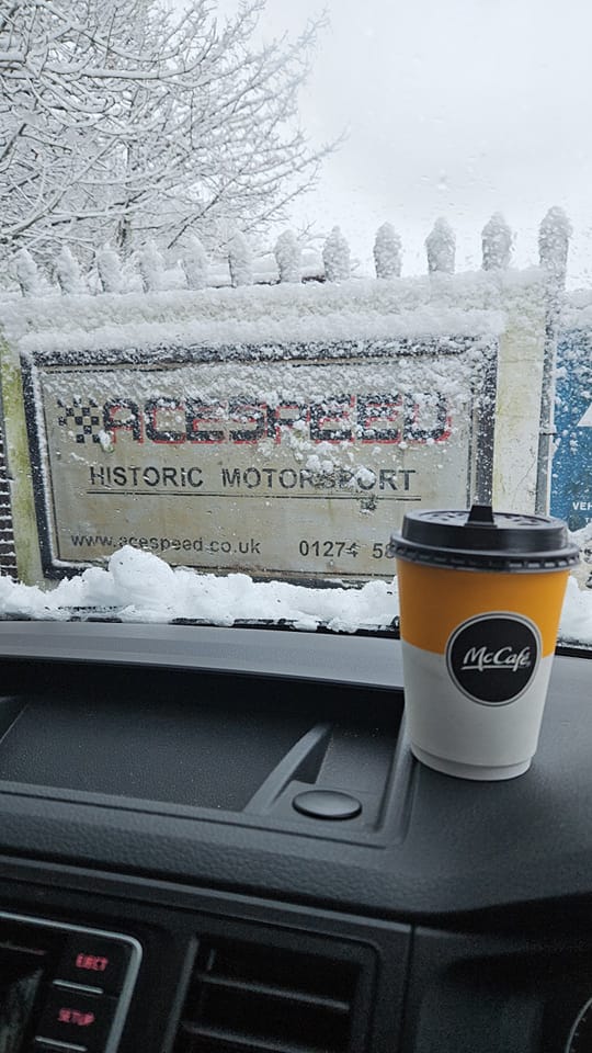Ace drive in today...No traffic tricky conditions but made it in... Even a free coffee from MacD's...