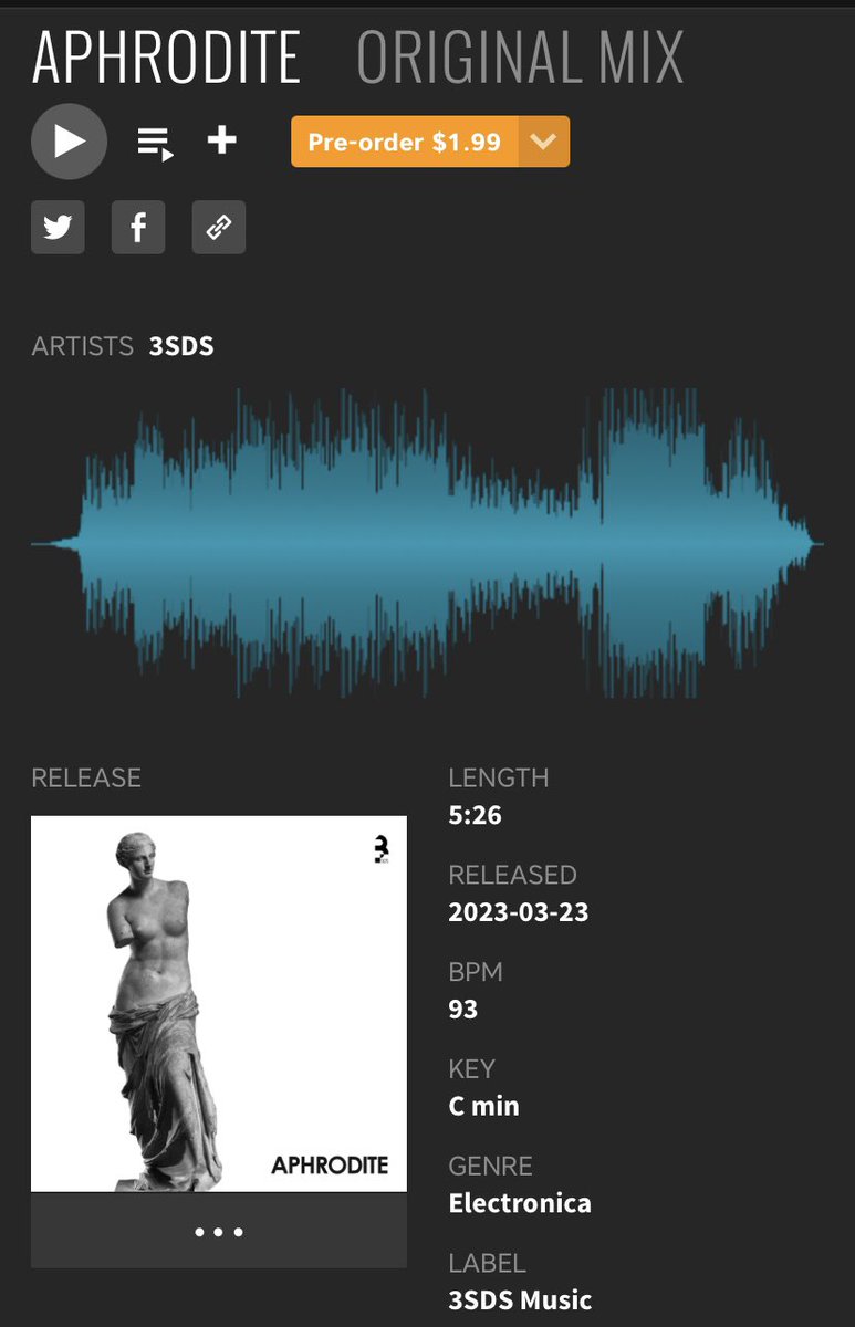 3sds_music's tweet image. Today is the day to pre-order your copy of our new track “Aphrodite”

At @beatport 

Link: beatport.com/track/aphrodit…

#elecronica #music #chillout #ambient #ukraine 

@symphonicdist