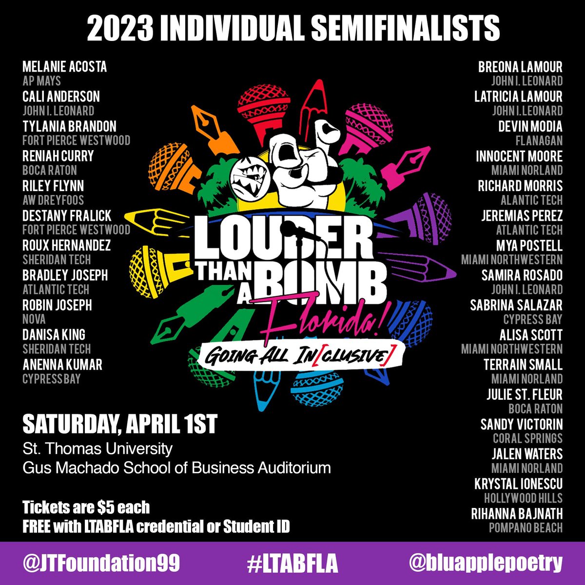 Congratulations to the Indy Semifinalists for this year's #LTABFLA competition. Be sure to support your crew on April 1st and shout them out in the comments.