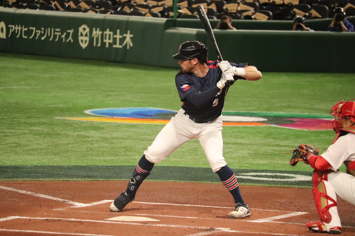 seizin_kannzaki's tweet photo. チェコ代表の2番打者、ソガードの打席
元メジャーリーガー
#WorldBaseballClassic
#WBC2023
#チェコ代表
#EricSogard https://t.co/y6F7wHCm62