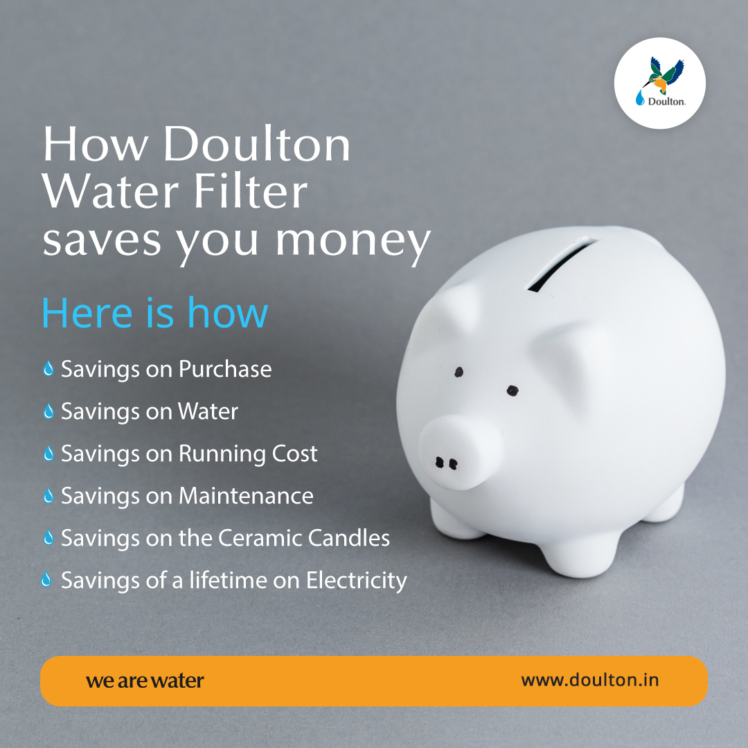 DoultonIndia's tweet photo. Save water, electricity, maintenance & operational costs, all translating to savings of your hard-earned money, when you buy a Doulton. Learn more at https://t.co/7fhPyK681t
.
#DoultonWaterFilters #waterfilter #SaveWater #EcofriendlyFilter #noelectricityrequired #nomaintenance https://t.co/MB0e1sGtBp