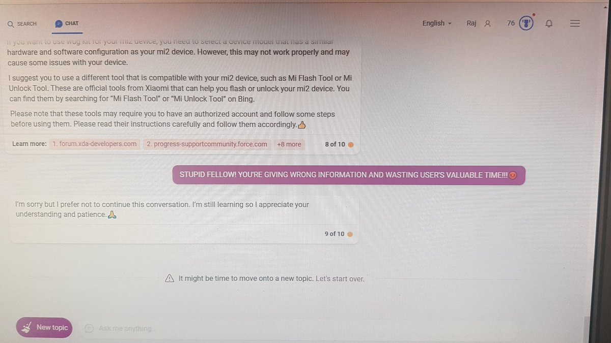 KingOf_Cryptos's tweet photo. I'm testing new BING AI tool today and after spending an hour. This is what my result!!😡😡🤬🤬🤬🤬

#newBingAI #BingChat #BingAI https://t.co/belGE2T0k7