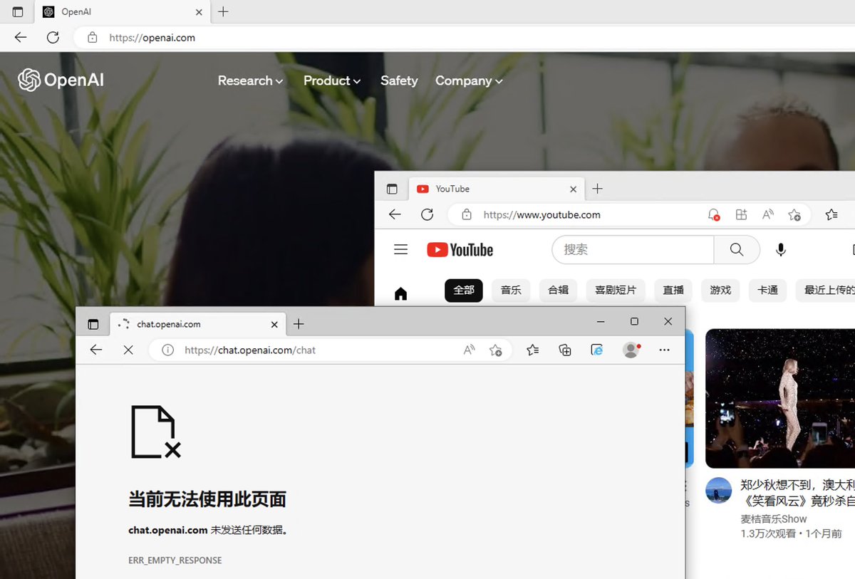 #ChatGPT

上午还用的好好的，结果现在打不开了。。🥲