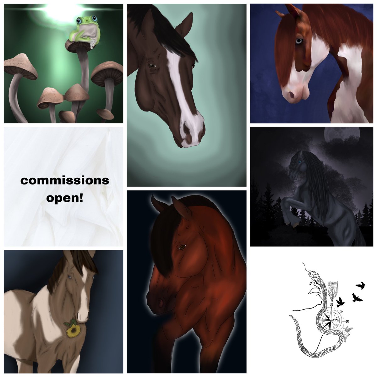 scribblingmess's tweet photo. hey y’all!
i’ve decided to open my commissions back up 🙂 if you’d like anything drawn i can help! i specialize in animals but i can do anything your heart desires. pricing would depend on what you want, so i’m not for sure what my pricing would be. i also design tattoos and- https://t.co/Foal9v9YbZ