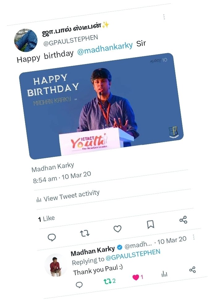 #HBDMadhanKarky
   Happy birthday sir