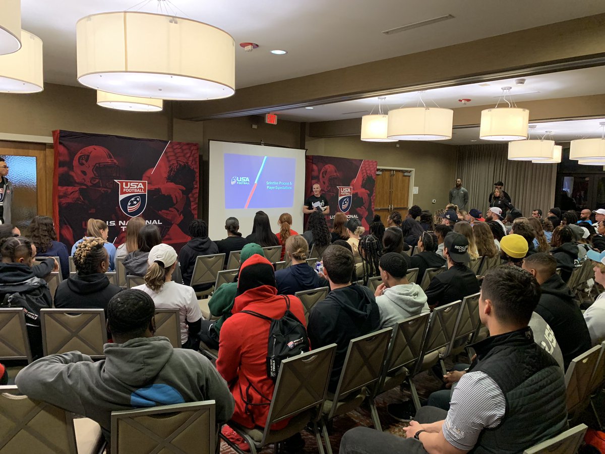 First team meeting for our @USNFT men’s and women’s flag trial teams.  Going to be some great competition!!  @DaveWeikel and myself are ready to provide great athlete healthcare to all athletes. #RepTheFlag #NATM2023 #TheresAnATForThat