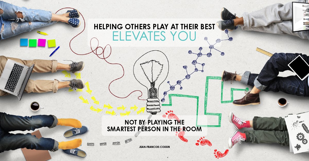 Coaching Quote of the Week:

Helping others play at their best elevates you. 

Not playing the smartest guy in the room.

greatness.coach

#leadbyexample #elevateothers #leadershipmatters #GreatnessCoaching