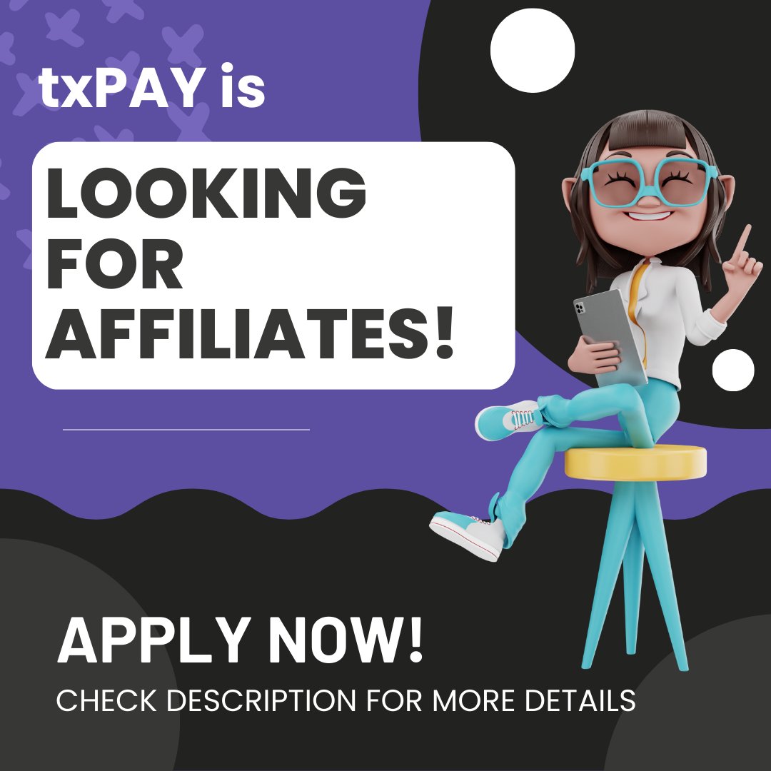 Are you looking to be an affiliate? Sell our product and earn 50% of the net profits we accumulate from transactions related to all the merchants you introduce for 1 year! 🚀

Apply Here:
rfr.bz/t5ktnnp

#affiliate #GrowthPartners #txPay #jobs #crypto #nft #ExtraIncome