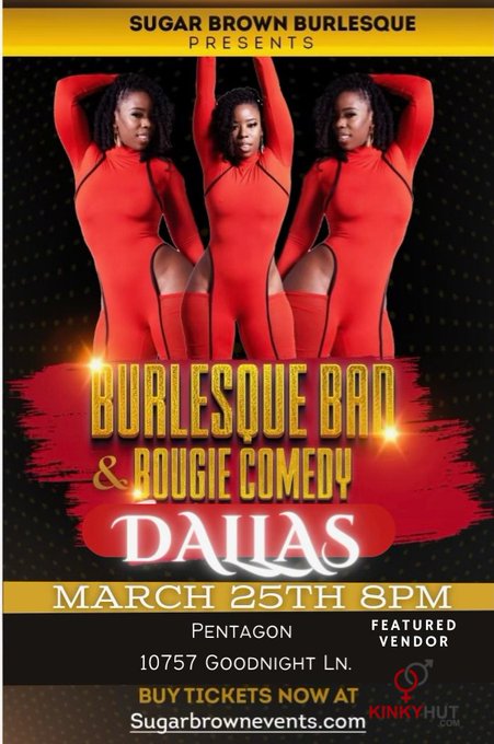 If you in or around Dallas Tx here is something for you to do March 25th, 2023  #kinkyhut #sugarbrownburlesque<a href="/tag/burlesque"class="tags"><span>#burlesque</span></a><a href="/tag/datenight"class="tags"><span>#datenight</span></a><a href="/tag/dallastx"class="tags"><span>#dallastx</span></a><a href="/tag/dallastexas"class="tags"><span>#dallastexas</span></a><a href="/tag/dallasmeetups"class="tags"><span>#dallasmeetups</span></a>