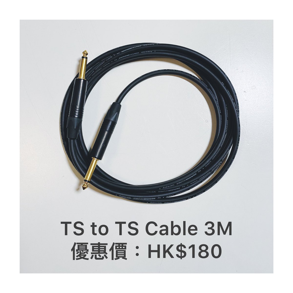edcmusichk's tweet photo. 全數採用德國製錄音室等級 #Sommer Cable配以 #Neutrik 或 #Hicon 高級插頭人手焊製。
現貨優惠價： 
#TS to TS 3M: HK$180
TS to TS 5M 直曲：HK$350
#XLR to XLR 4M Mic線：HK$288

另有 #MicrophoneCable, #InstrumentCable 可客製長度。

購買或查詢請 DM 或 WhatsApp: 5506 1660
#edcmusichk https://t.co/ux6ESYhaB4
