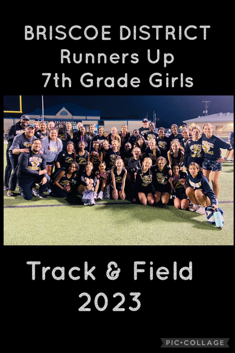Congratulations Briscoe 7th grade girls! This group gave their all, they stand for integrity &amp; character!
1st-Wright-185
2nd-Briscoe-182🥈🏃‍♀️🦅
3rd-Lamar-171
4th-Leaman-162.5
5th-Reading-159.5
6th-George-21
🚨32 PR’s &amp; 2 New School Records #RiseasONE
<a href="/BJHAthletics/">Briscoe Athletics</a> <a href="/BJHGirlsAth/">BJHGirlsAthletics</a>