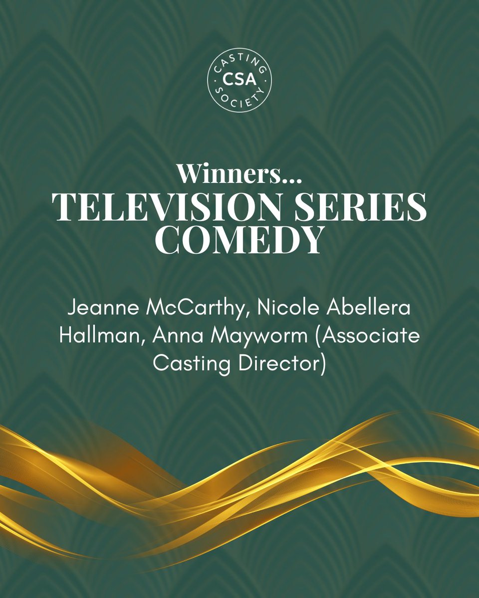 csacasting's tweet photo. 🏆 And the winner for Best Television Series Comedy is Jeanna McCarthy, Nicole Abellera Hallman, and @anna__mayy for HACKS!🏆

Help us congratulate them in the comments below! #Artios38 https://t.co/7tSPktPbIb