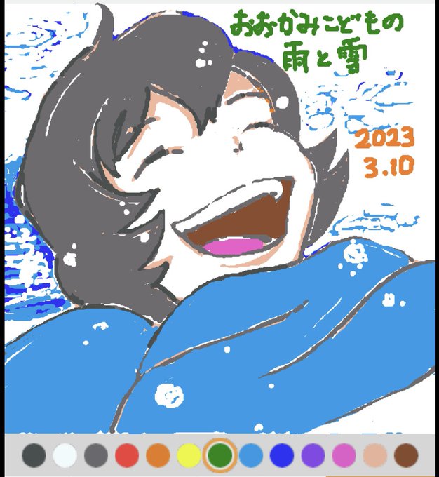 #REALITYイラスト部「おおかみこどもの雨と雪」より、雨くんを描きました。舞台は、富山県の上市町というところらしいで