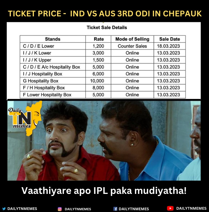 Na tv laiya pathukuren..Dhoni kochika mataru😢
.
.
#ipl #tamiliplmeme #iplmemes #csk #rcb #mi #iplmemestamil #tamilcricketmemes #cricketmemestamil #tamilnadumemes #ipltamil #ipl #tamil #vadivelumemes #csk #thala #tamilmemes #tamilmemepage #mokkapostu #tamilmemestroll #Thalapathy