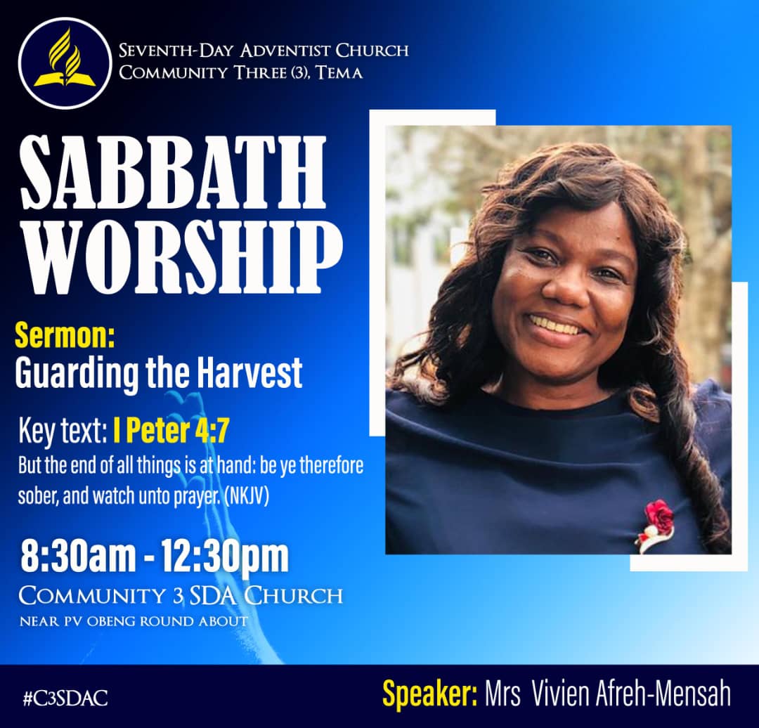 Let's meet this Sabbath for another encounter with the word of God.

#c3sda 
#sabbathworship 
#IWillGo