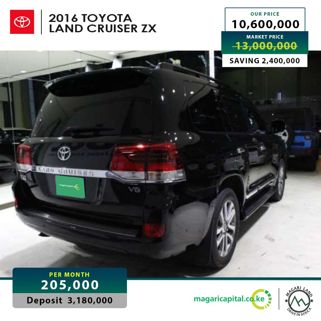 AutodirectKe's tweet photo. 🚨DEAL ALERT🚨
Drive away this 2016 Toyota Land Cruiser ZX for only 10,600,000 by direct importing! 🚗💨 

💰 Pay 3,180,000 upfront &amp; balance by cash or bank finance at delivery time. Don't miss out on this amazing offer!🔥

Call to action: https://t.co/w7Ykhy24fL https://t.co/MXK97XQeNa