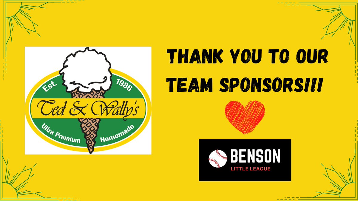 We love <a href="/tedandwallys/">Ted and Wally's</a>!  THANK YOU for sponsoring your local little league program⚾