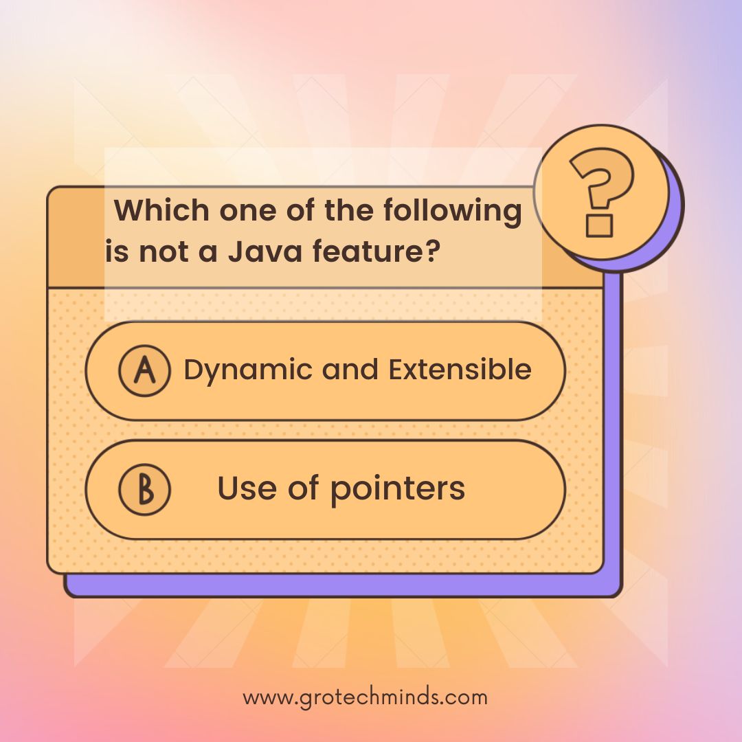 Friday is here again with one more exciting tech-quiz for you!

Drop your votes 👇 and let's enjoy the knowledge - sharing!
.
.
.
#grotechminds #java #javaquiz #fridayquiz #GroTechMinds #career #furure #softwaretesting #manualtesting #apitesting #deops #java