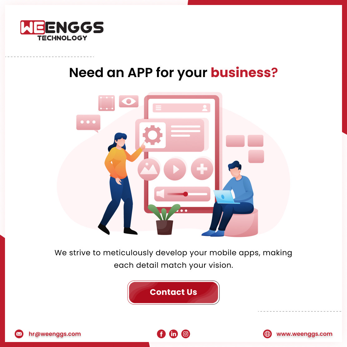 weenggs's tweet image. We offer a full suit of app development solutions that match with your company goals and vision. 

Visit: weenggs.com

#weenggs #customappdevelopement #appconsulting #mobileapps #iosapp #androidapp