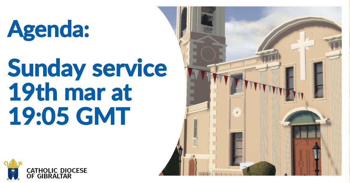 gibdiocese's tweet photo. Join us on the 19 of March for a beautiful Sunday Mass filled with love, hope, and faith. Let us come together as a community to find strength in each other. See you at 19:00 GMT at the Cathedral of Saint Mary the Crowned. https://t.co/S68QMdw3kv