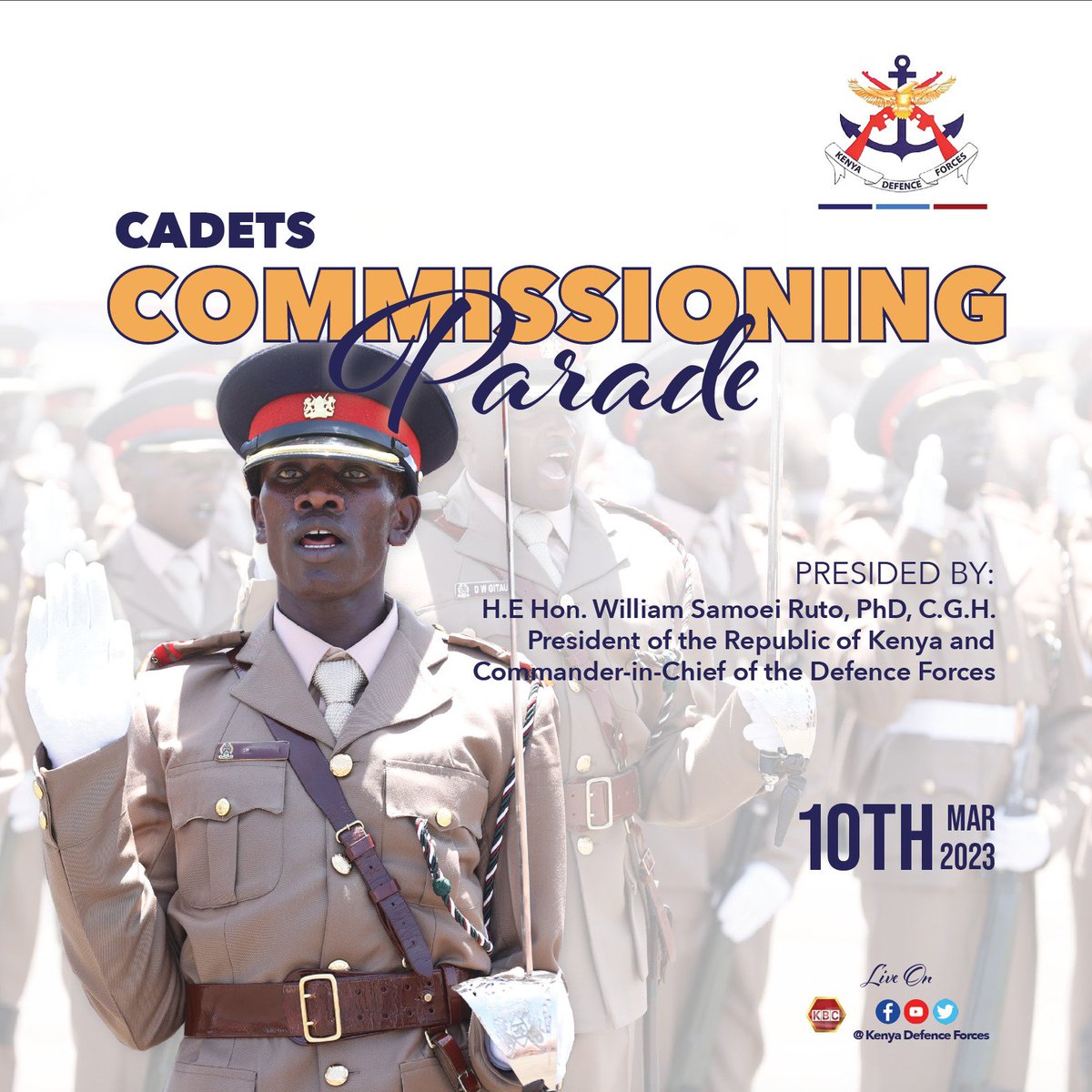 kdfinfo's tweet photo. Cadet Officers Commisioning Parade at Kenya Millitary Academy, Lanet in Nakuru https://t.co/SHxy1XRVKZ