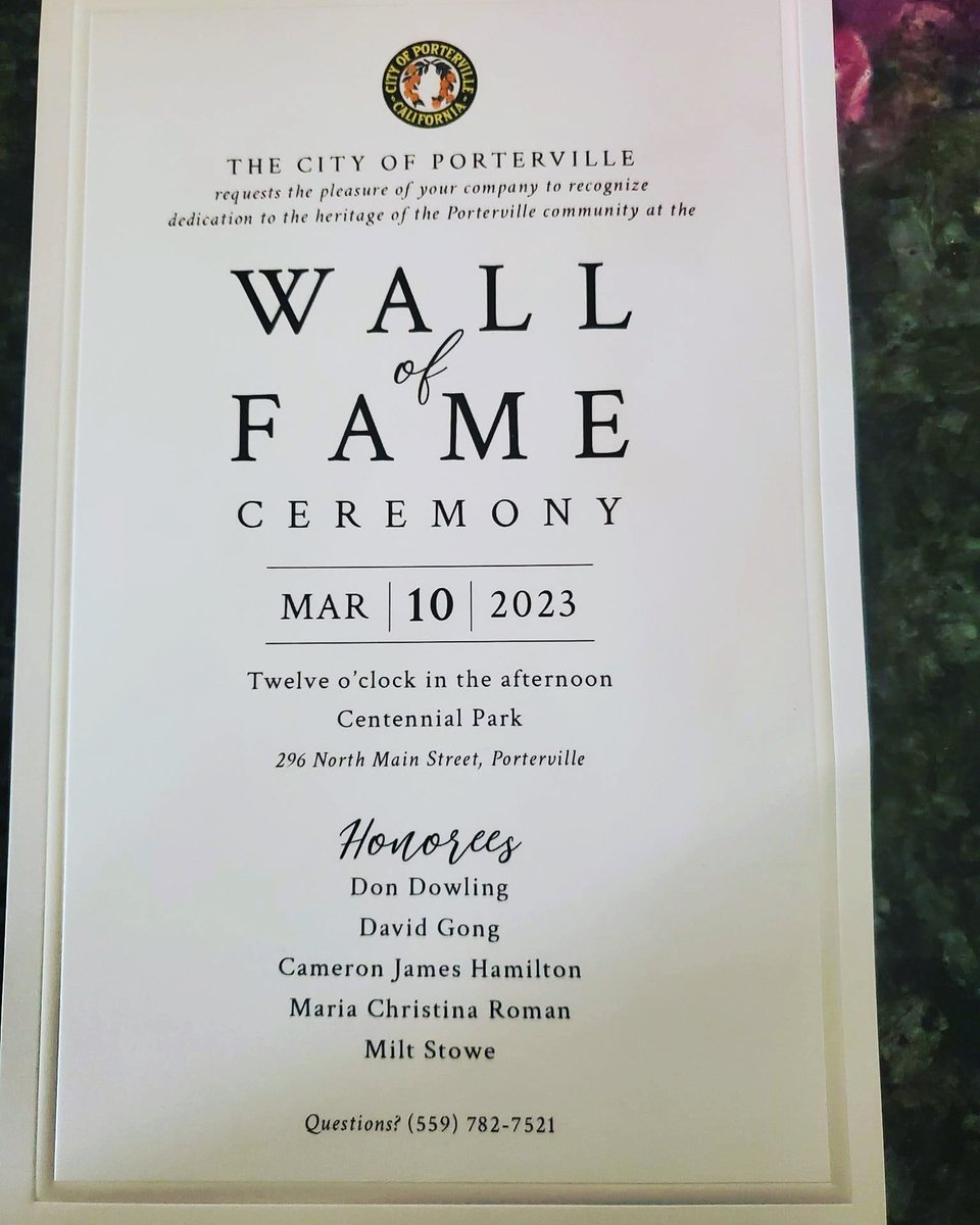 MariaRo68227488's tweet photo. I have been informed that this event @Portervillewalloffame has been moved in doors to the City Hall; join us tomorrow, Friday, March 10th at 12 noon. I’m excited, nervous and humbled. Thank you all for your continued love and support 🙏🏽❤️. https://t.co/uTOe4BIvRv