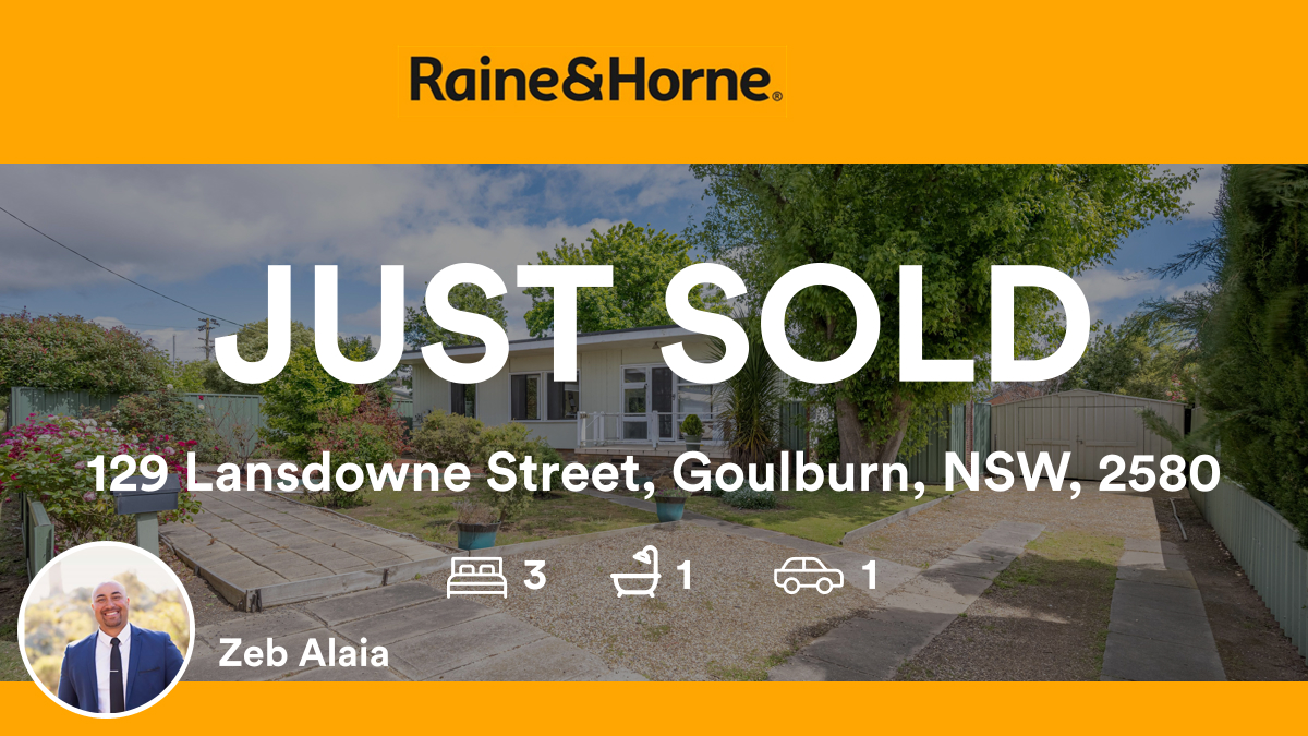 RHGoulburn's tweet photo. 🛌 3 🛀 1 🚘 1
📍 129 Lansdowne Street, Goulburn, NSW, 2580

My latest sale on RateMyAgent.
 20028039
https://t.co/9ADycGzkqs

...
#ratemyagent #realestate #Raine_and_Horne__GOULBURN #sold #rhgoulburn #localagents https://t.co/nLgwFHB6uP