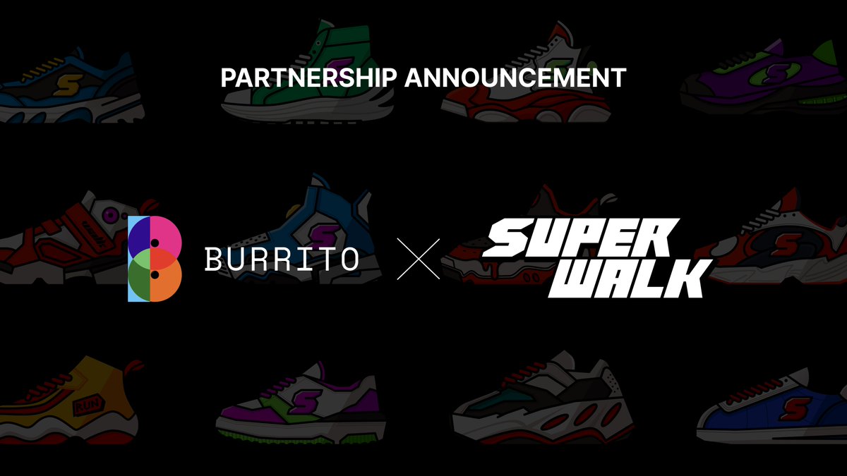 🤝Partnership Announcement 

BurritoWallet X Super Walk

@SuperWalk_ 는

✅탄탄한 M2E 생태계 보유
✅M2E를 통해 $GRND 토큰 채굴 가능
✅부리또에서  $GRND 관리 

양사 파트너십을 통해 더 건강한 웹3 여행을 
함께 만들어나갈테니 기대해주세요 :) 

#BurritoM2E #M2E #Web3 #Blockchain #NFT