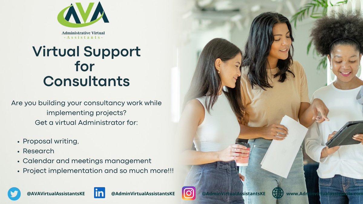 AVA_Assistants's tweet image. #CallingforConsultants

#GetSupport

contact us

📞  0114872727

📧 info@adminvirtualassistants.com