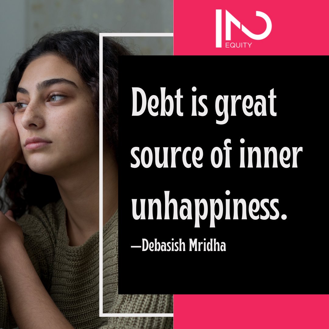 Debt is great source of inner unhappiness. —Debasish Mridha 
#credittips #fixyourcredit #wealth #frugal #debtfreedom #creditispower #frugalliving #investing #loans #goals #businesscredit #creditrepairspecialist #savings #realtor #savemoney #moneymanagement  #debtfreelife